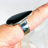 Silversheen Obsidian teardrop ring s.9 KRGJ2925 - Nature's Magick