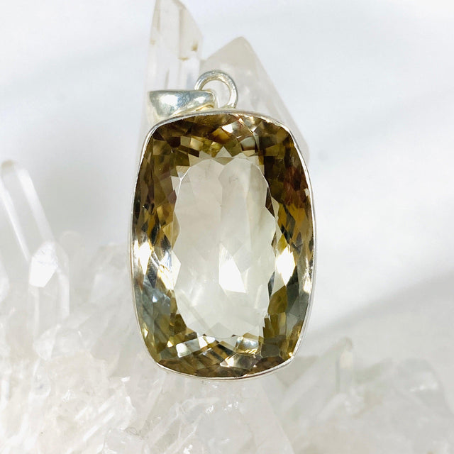 Smokey Lemon Quartz Faceted Rectangular Pendant KPGJ3860 - Nature's Magick