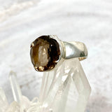 Smokey Quartz circular faceted ring s. 6.5 KRGJ1169 - Nature's Magick