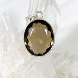 Smokey Quartz Faceted Oval Pendant KPGJ3852 - Nature's Magick