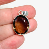 Smokey Quartz Faceted Oval Pendant KPGJ3852 - Nature's Magick