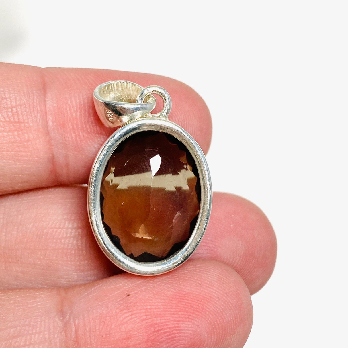 Smokey Quartz Faceted Oval Pendant KPGJ3852 - Nature's Magick