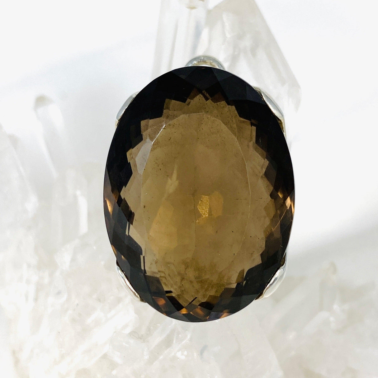 Smokey Quartz Faceted Oval Pendant KPGJ3855 - Nature's Magick