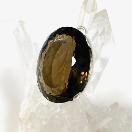 Smokey Quartz Faceted Oval Pendant KPGJ3855 - Nature's Magick