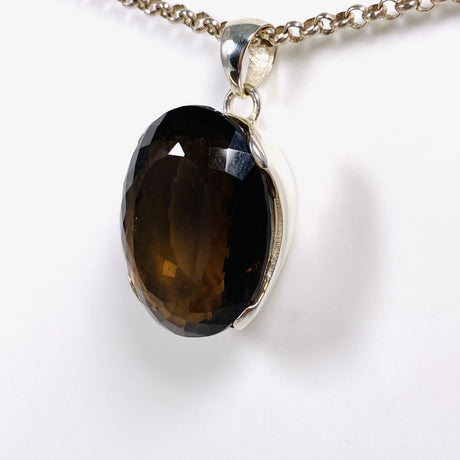 Smokey Quartz Faceted Oval Pendant KPGJ3855 - Nature's Magick