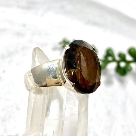 Smokey Quartz faceted oval ring s.9.5 KRGJ1172 - Nature's Magick