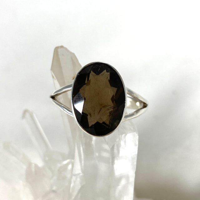 Smokey Quartz Faceted Oval Ring Size 10 KRGJ2914 - Nature's Magick