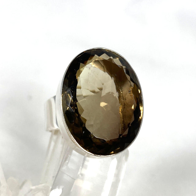 Smokey Quartz Faceted Oval Ring Size 9 KRGJ2910 - Nature's Magick