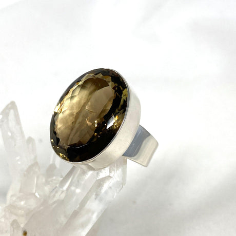 Smokey Quartz Faceted Oval Ring Size 9 KRGJ2910 - Nature's Magick