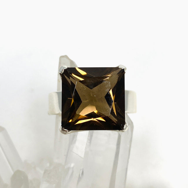 Smokey Quartz Faceted Square Ring Size 11 PRGJ423 - Nature's Magick