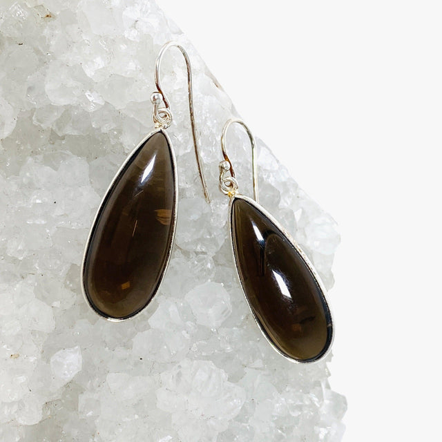 Smokey Quartz Faceted Teardrop Earrings KEGJ1345 - Nature's Magick