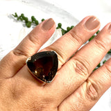 Smokey Quartz faceted trillion triangle ring s.10 KRGJ964 - Nature's Magick