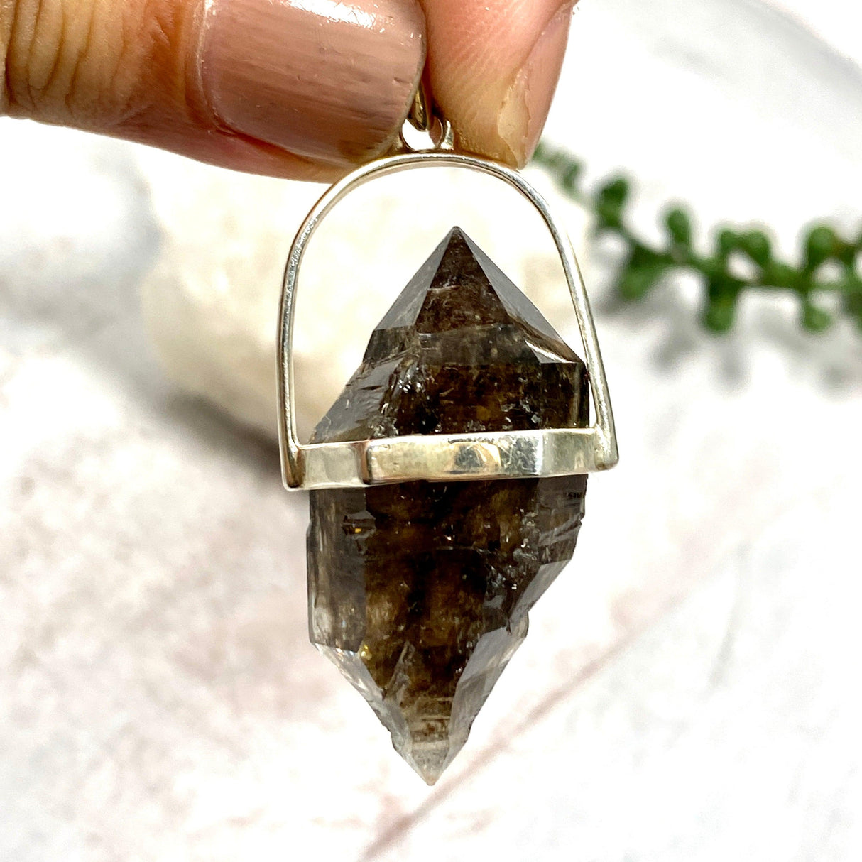 Smokey Quartz Mooralla raw pendant PPGJ437 - Nature's Magick