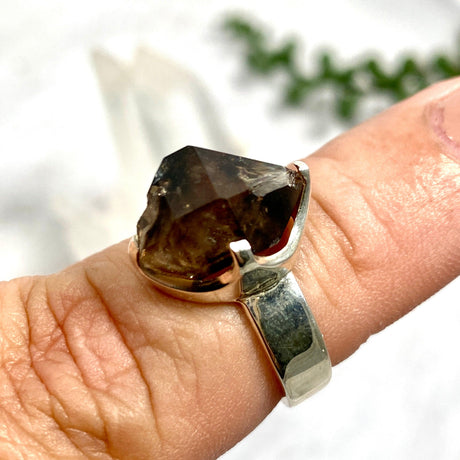 Smokey Quartz Mooralla raw ring s.6.5 PRGJ321 - Nature's Magick