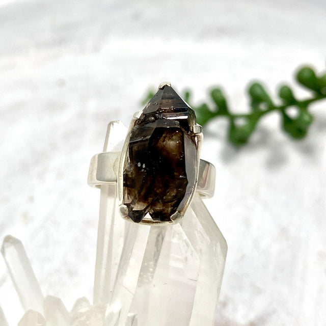 Smokey Quartz Mooralla raw ring s.6.5 PRGJ323 - Nature's Magick