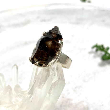 Smokey Quartz Mooralla raw ring s.6.5 PRGJ323 - Nature's Magick