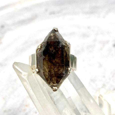 Smokey Quartz Mooralla raw ring s.8 PRGJ292 - Nature's Magick