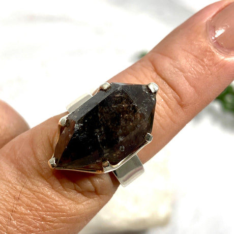 Smokey Quartz Mooralla raw ring s.8 PRGJ292 - Nature's Magick