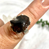 Smokey Quartz Mooralla raw ring s.8 PRGJ326 - Nature's Magick