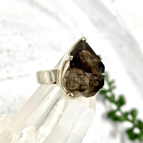 Smokey Quartz Mooralla raw ring s.8 PRGJ327 - Nature's Magick