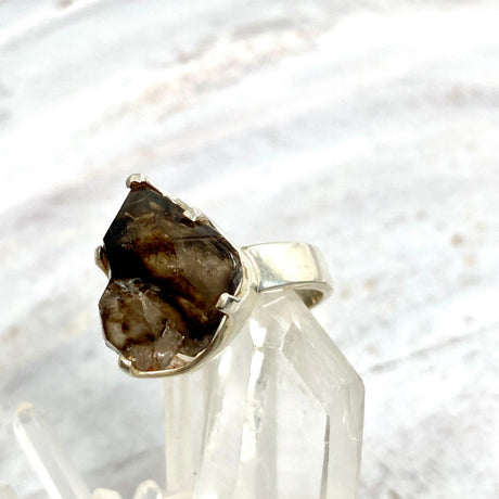 Smokey Quartz Mooralla raw ring s.8 PRGJ327 - Nature's Magick