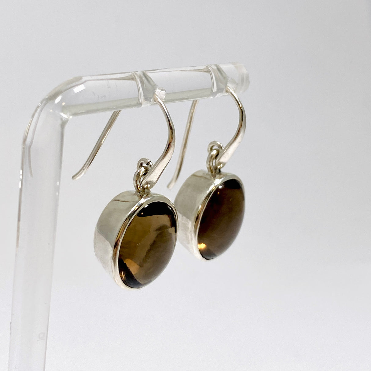 Smokey Quartz Oval Cabochon Earrings PEGJ412