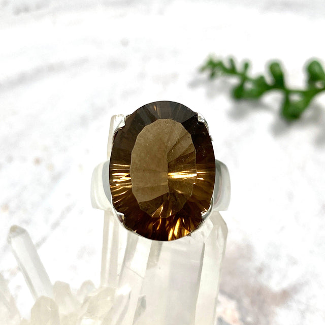 Smokey Quartz oval faceted ring s.11 KRGJ2088 - Nature's Magick