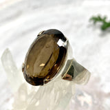 Smokey Quartz Oval Faceted Ring Size 10 KRGJ2087 - Nature's Magick