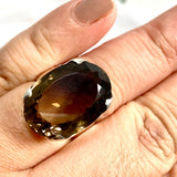 Smokey Quartz Oval Faceted Ring Size 10 KRGJ2087 - Nature's Magick