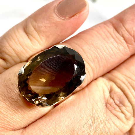 Smokey Quartz Oval Faceted Ring Size 10 KRGJ2087 - Nature's Magick