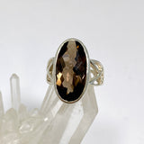 Smokey Quartz Oval Faceted Ring Size 8 in a Decorative Settings PRGJ1037