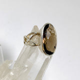 Smokey Quartz Oval Faceted Ring Size 8 in a Decorative Settings PRGJ1037