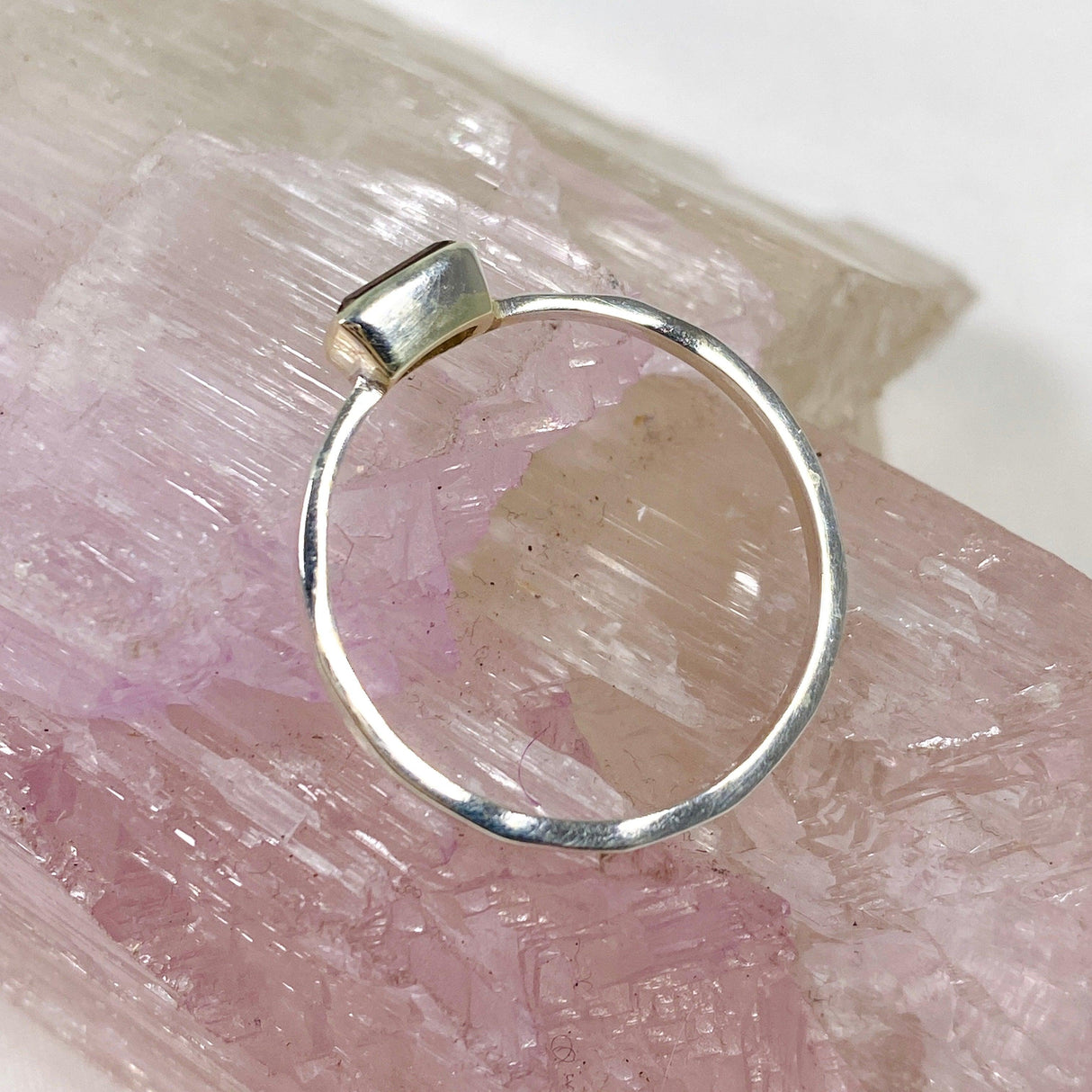 Smokey Quartz Rectangular Faceted Fine Band Ring R3793-SQ - Nature's Magick