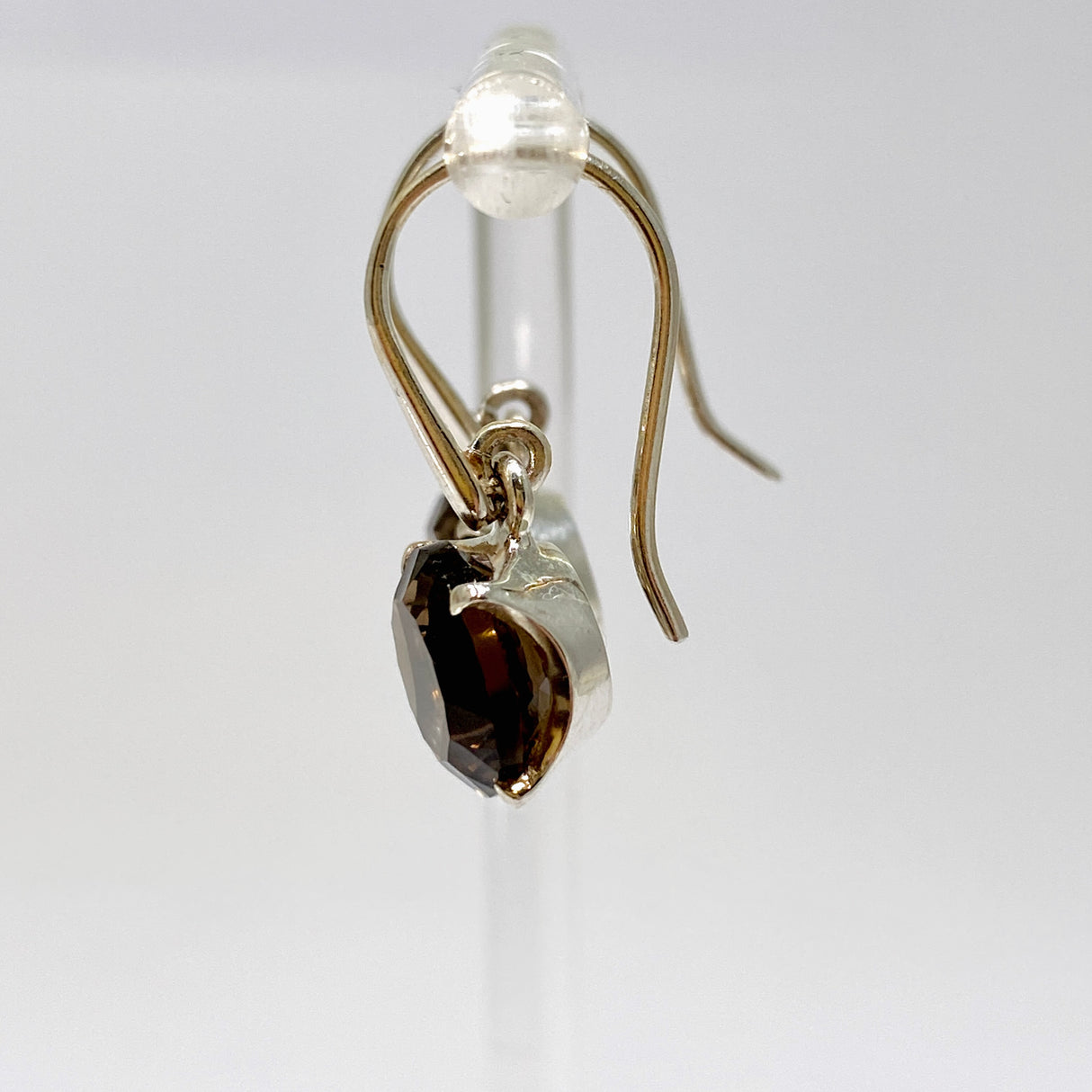 Smokey Quartz Round Faceted Earrings PEGJ413