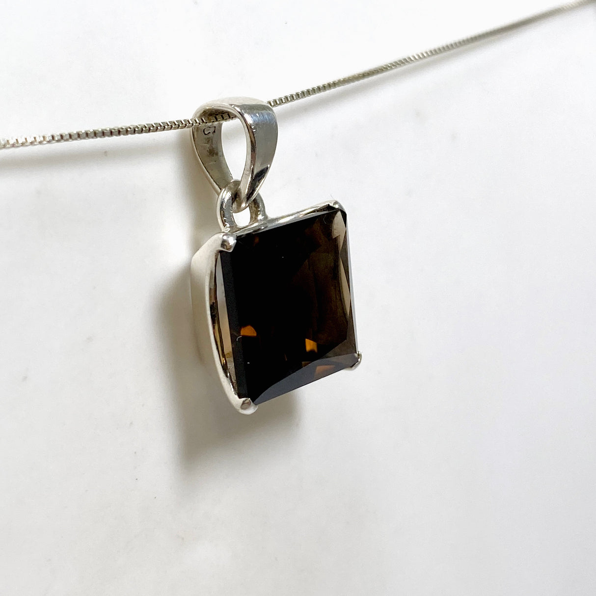 Smokey Quartz Square Faceted Pendant PPGJ1318
