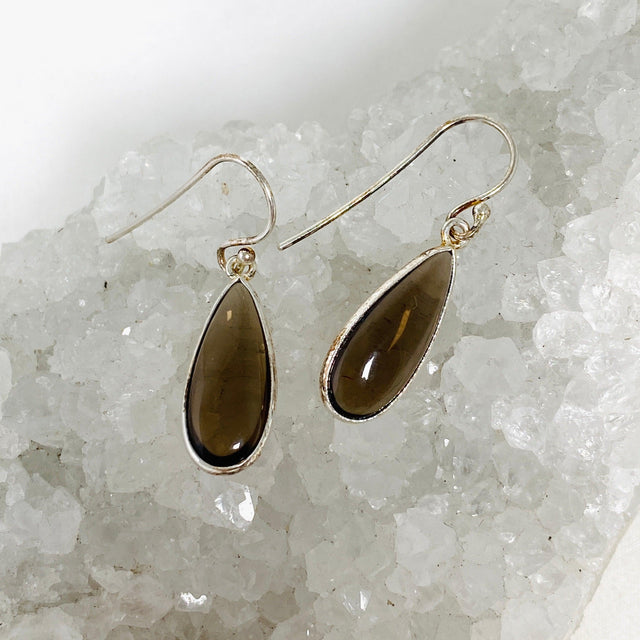 Smokey Quartz Teardrop Earrings KEGJ1343 - Nature's Magick