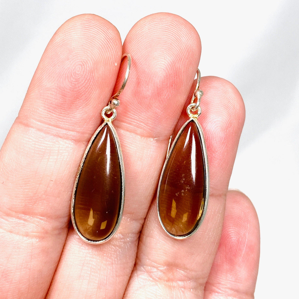 Smokey Quartz Teardrop Earrings KEGJ1344 - Nature's Magick