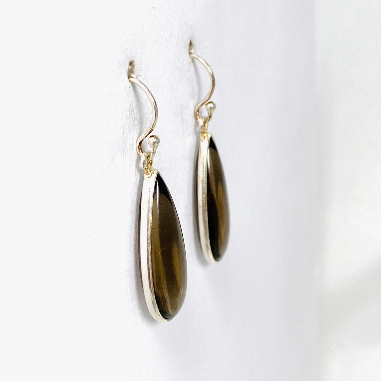 Smokey Quartz Teardrop Earrings KEGJ1344 - Nature's Magick