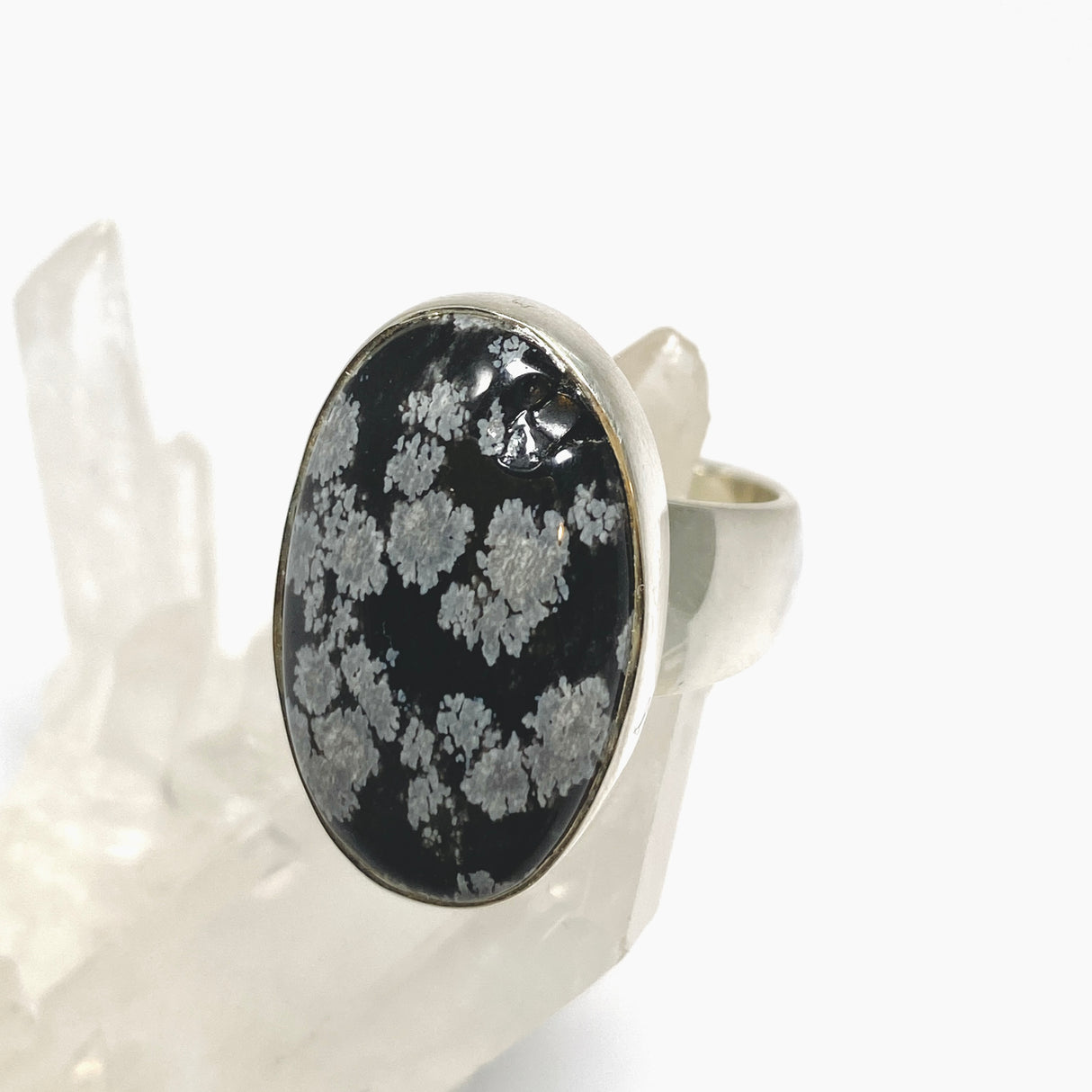 Snowflake Obsidian Oval Cabochon Ring Size 6 KRGJ3420