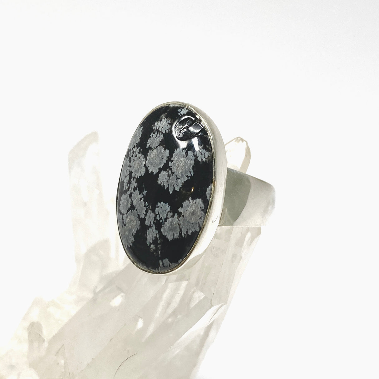 Snowflake Obsidian Oval Cabochon Ring Size 6 KRGJ3420