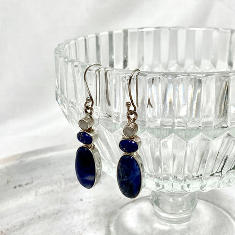 Sodalite, lapis & moonstone earrings KEGJ731 - Nature's Magick