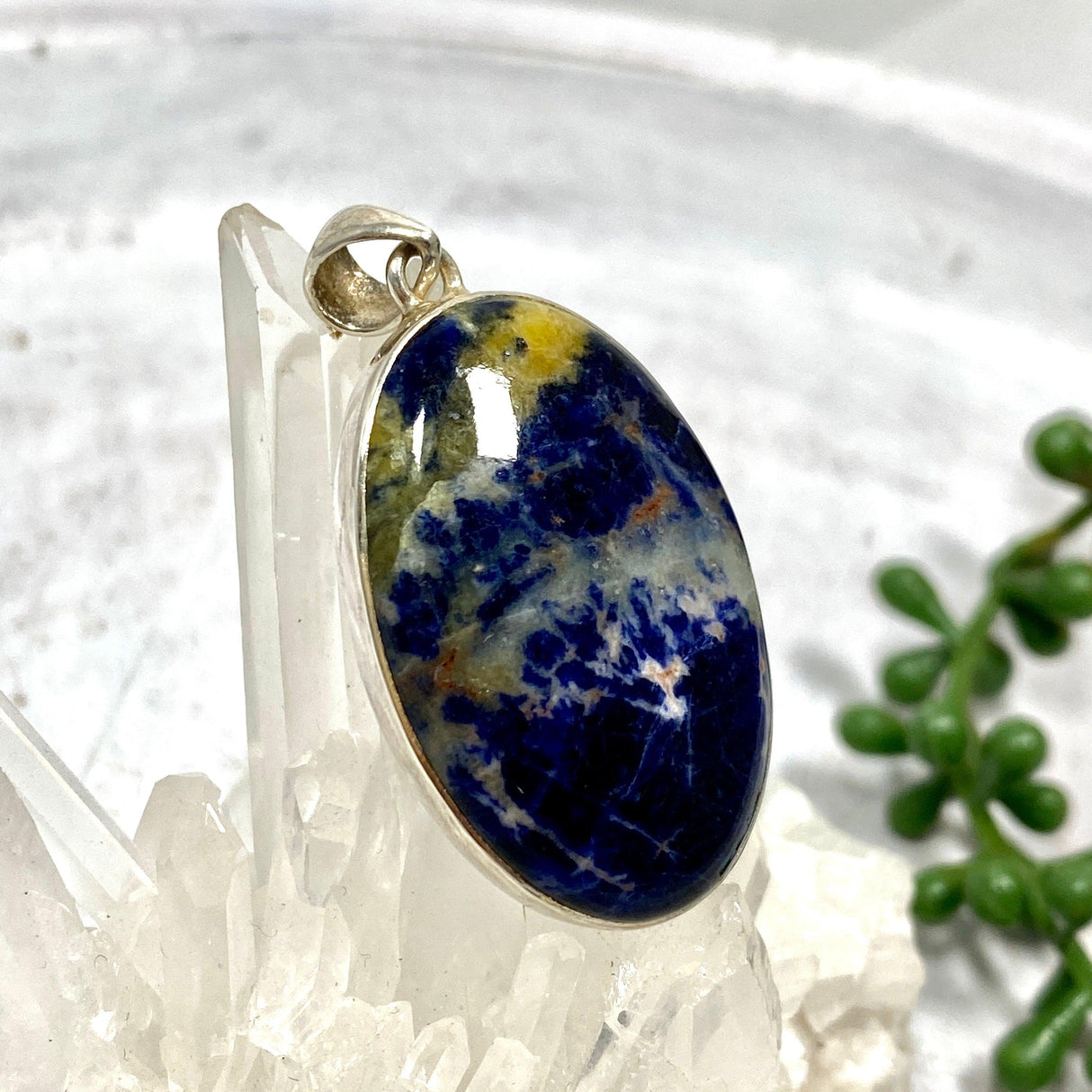 Sodalite oval cabochon pendant KPGJ1941 - Nature's Magick