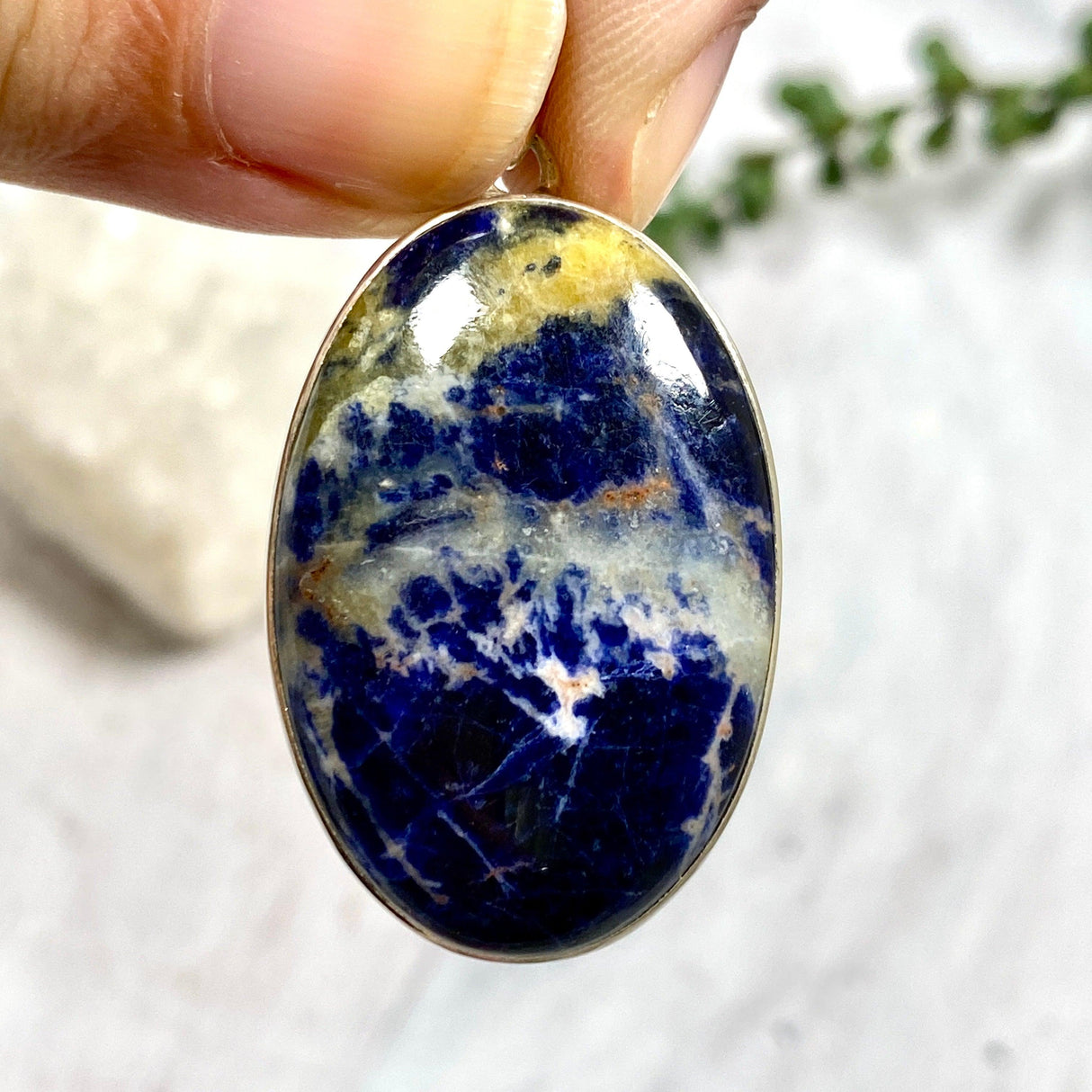 Sodalite oval cabochon pendant KPGJ1941 - Nature's Magick