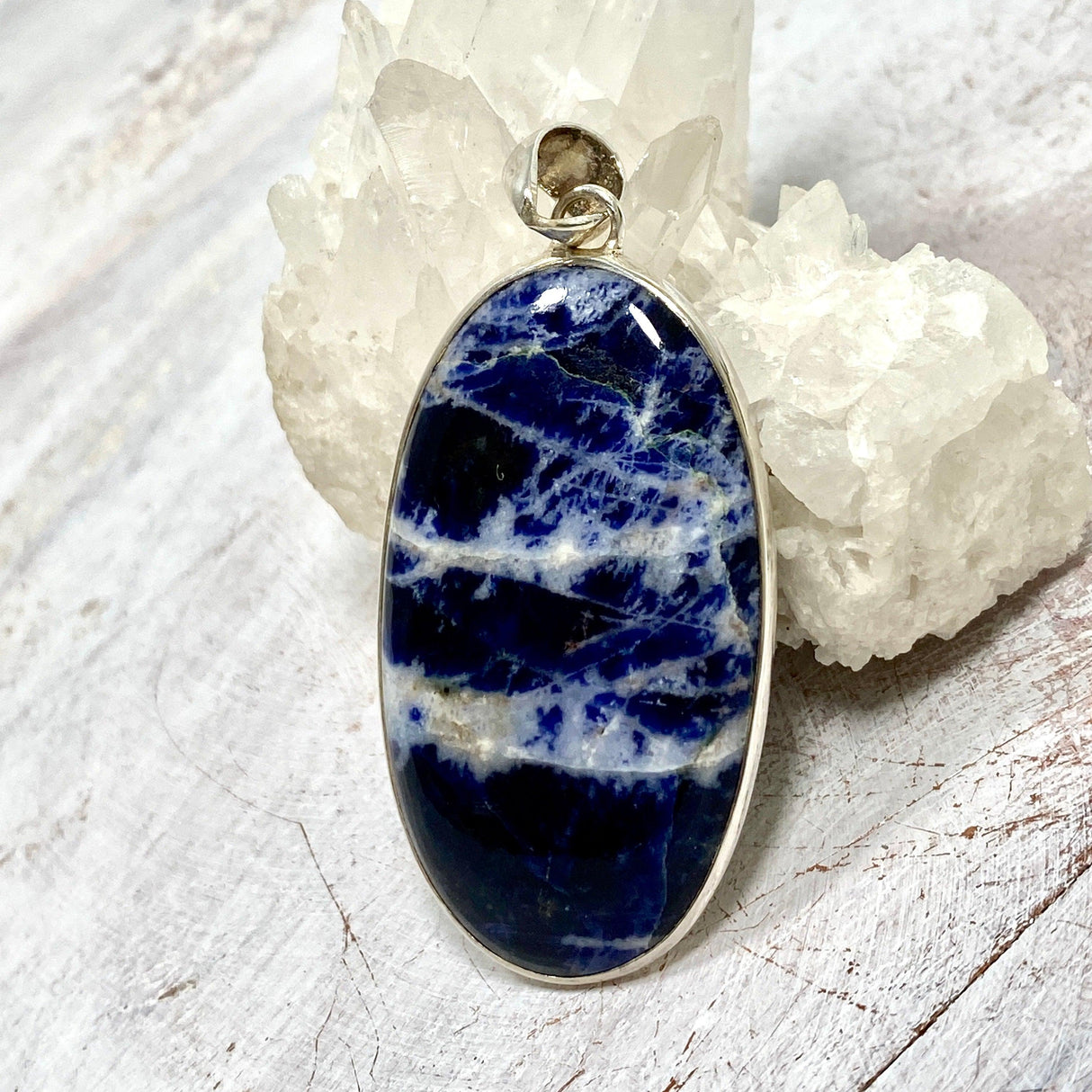 Sodalite oval cabochon pendant KPGJ1942 - Nature's Magick