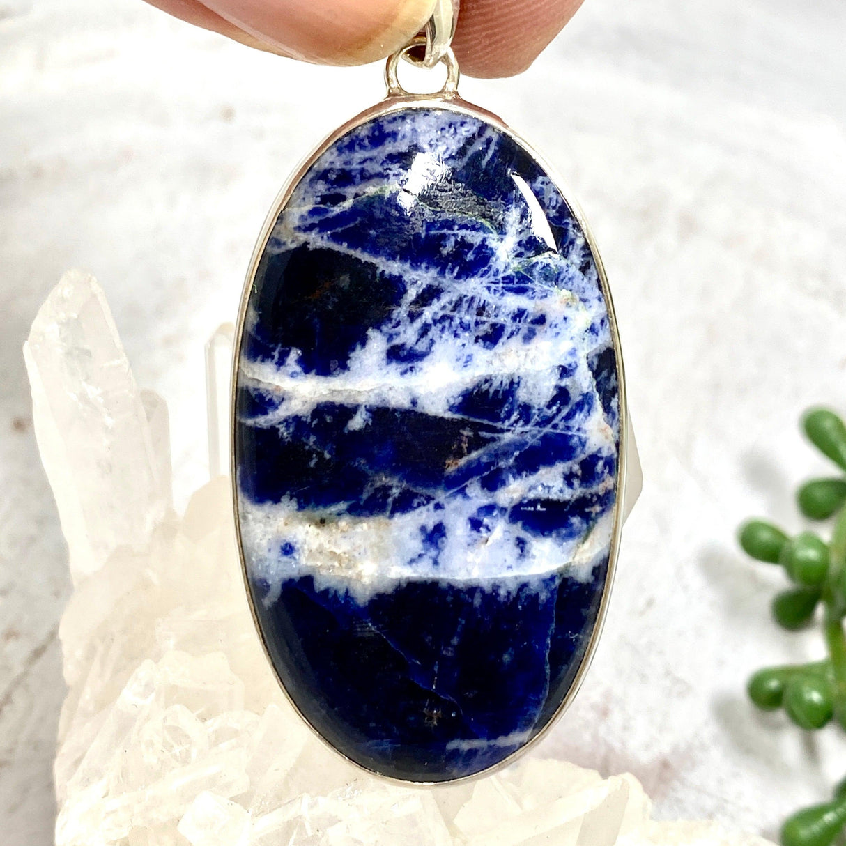 Sodalite oval cabochon pendant KPGJ1942 - Nature's Magick