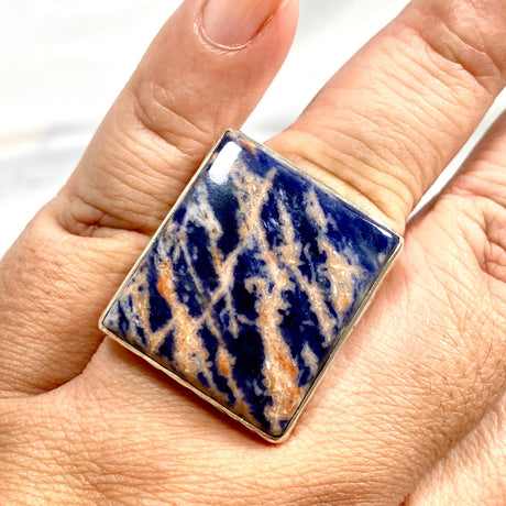 Sodalite square statement ring s.11 KRGJ938 - Nature's Magick