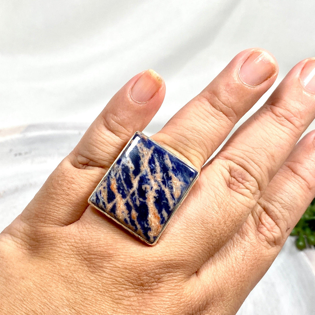 Sodalite square statement ring s.11 KRGJ938 - Nature's Magick