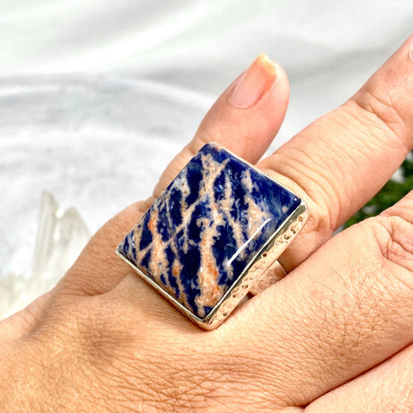 Sodalite square statement ring s.11 KRGJ938 - Nature's Magick