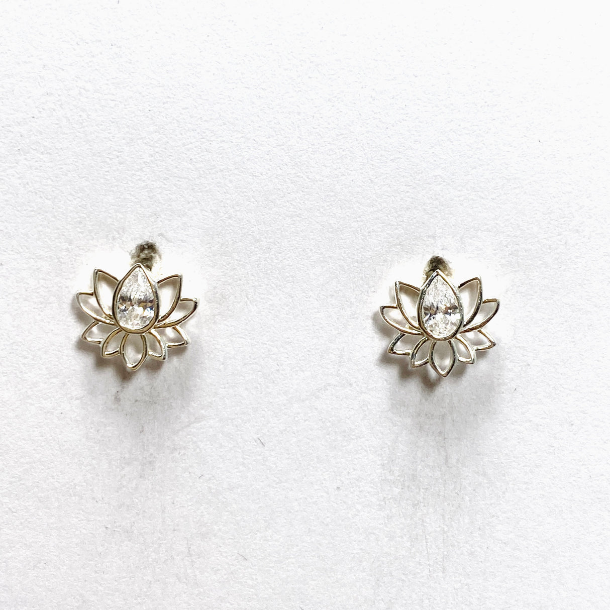 SS CZ Lotus flower studs SE266