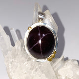 Star Garnet Oval Cabochon Pendant in a Decorative Setting KPGJ4848